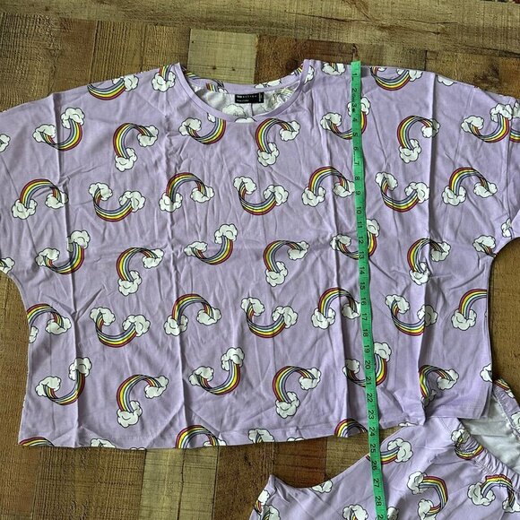 ASOS Rainbow Cloud Pajama Set Womens Loungewear Short Sleeve Top & leggings - Picture 2 of 10
